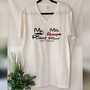 Next Level Apparel "Mr. Right, Mrs. Always Right"  Women's T-shirt Size Large